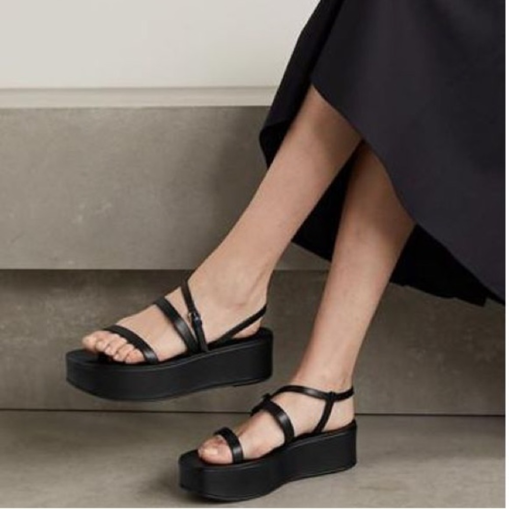 The Row NEW Wedge Platform Satin Sandals size 37